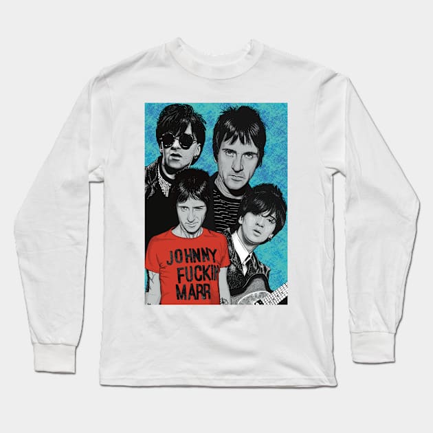 Johnny Marr Long Sleeve T-Shirt by Lucy Chambers Art 